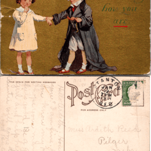 Wondering How You Are Children Dressed as Adults Postcard 1910s - Image 1