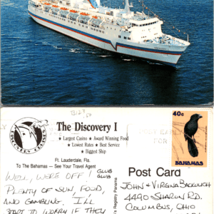 Discovery I Discovery Cruises Postcard Ft Lauderdale Bahamas Vintage - Image 1