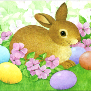 Hallmark Expressions JEC 266 E Easter Bunny Postcard 1998 - Image 1