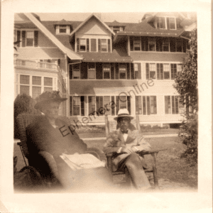 Fancy House Couple in Wheelchair Photo Early 20th Century Antique Photograph - Image 1