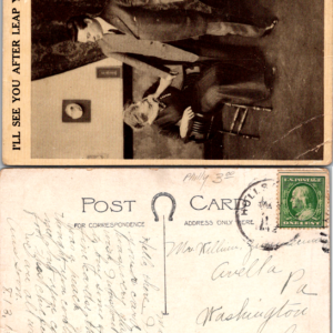 1912 Leap Year Postcard Philly Vintage Black White Photo Postcard - Image 1