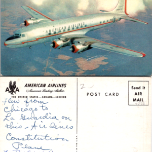 American Airlines DC-6 Flagship Postcard Multicolor Vintage Airplane - Image 1