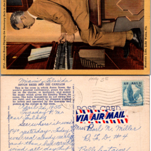 Anton Brees Postcard 1955 Mountain Lake Lake Wales Florida Carillon - Image 1