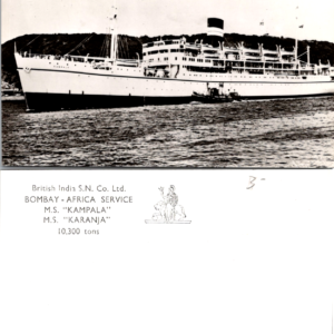 British India S.N. Co. Ltd. M.S. Kampala Bombay Africa Service Vintage Postcard - Image 1