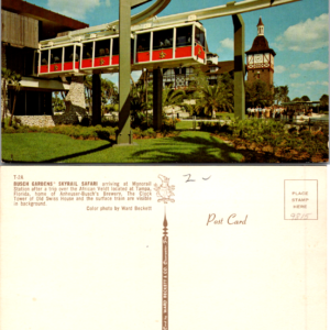 Busch Gardens Skyrail Safari Postcard Tampa Florida Vintage - Image 1