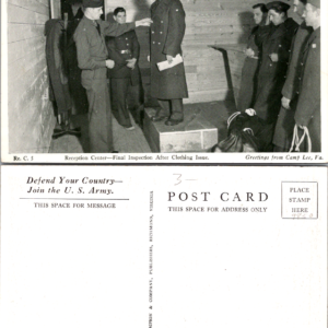 Camp Lee Reception Center Postcard Black and White Vintage Military - Image 1