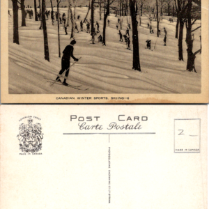 Canadian Winter Sports Skiing Postcard Made in Canada Vintage - Image 1