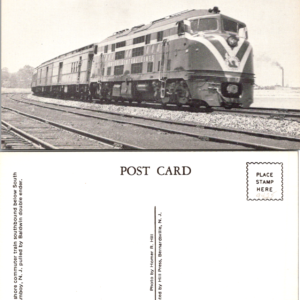 CNJ Commuter Train Baldwin Double Ender Black and White Postcard Vintage - Image 1