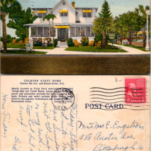 Colburn Guest Home Postcard 456 Beach Drive N.E. St. Petersburg Florida Vintage - Image 1