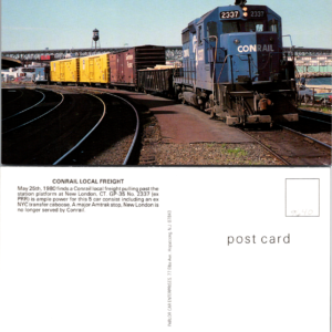 Conrail Local Freight Postcard New London CT 1980 Multicolor - Image 1