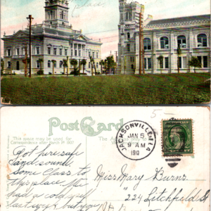 Court House and Armory Jacksonville Florida divided back 1910 Vintage - Image 1