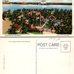 Curt Teich Postcard City Park and Bandstand West Palm Beach Florida Vintage - Image 1