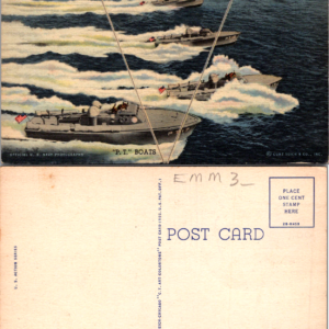 Curt Teich Vintage Postcard U.S. Navy P.T. Boats U.S. Action Series - Image 1