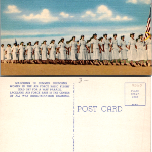 Curt Teich Women Air Force Postcard Lackland Air Force Base Summer Uniforms Vintage - Image 1
