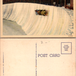 Curteich Color Postcard Lake Placid Olympic Bob-Run Whiteface Curve Adirondack Vintage - Image 1