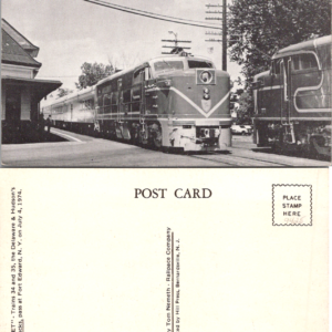 Delaware & Hudson Train Postcard Fort Edward 1974 Black and White Vintage - Image 1