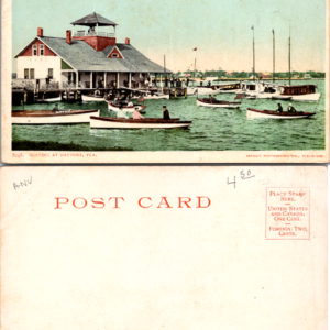 Detroit Photographic Co. Boating at Daytona FLA 8248 Undivided Back Postcard - Image 1