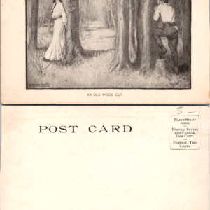 Detroit Publishing Co. 1904 Black and White Postcard An Old Wood Cut - Image 1