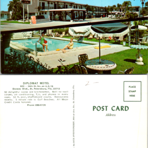 Diplomat Motel Postcard Multicolor St. Petersburg Florida - Image 1