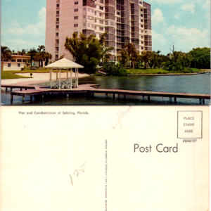 Dukane Press 1969 Sebring Florida Pier and Condominium Postcard - Image 1