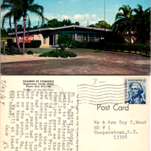 Englewood Florida Chamber of Commerce Punta Gorda #8802 Chrome Postmarked Vintage - Image 1
