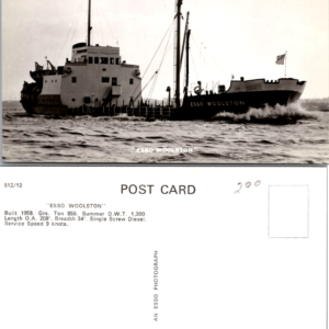 Esso Woolston 1958 Black and White Postcard Vintage - Image 1