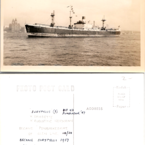 EURYPYLUS Ship Vintage Postcard Multicolor Photo Post Card - Image 1