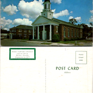First Baptist Church Starke Florida 1963 Color Photography Postcard - Image 1