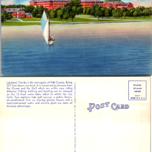 Florida Southern College Lake Hollingsworth Lakeland Florida Postcard LA-59 - Image 1