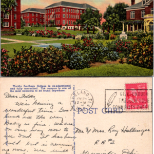 Florida Southern College Lakeland FL Linen Curteich Vintage Postcard - Image 1