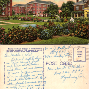 Florida Southern College Lakeland Florida Postcard 1955 Vintage Multicolor - Image 1