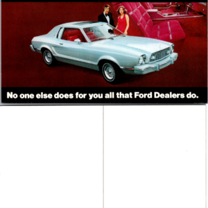 Ford Mustang II 1975 Vintage Multicolor Postcard - Image 1
