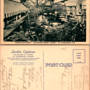 Garden Cafeteria Postcard 232 Second Street North St. Petersburg Florida - Image 1