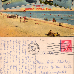 Greetings from Indian Rocks, Fla. C.T. Art-Colortone 6B-H246 1950 - Image 1
