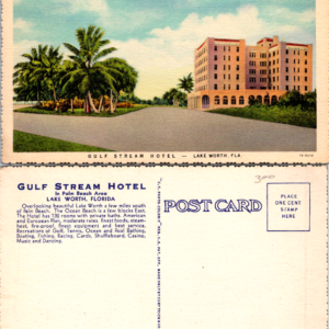 Gulf Stream Hotel Postcard Lake Worth Florida Vintage Palm Beach Area Multicolor - Image 1