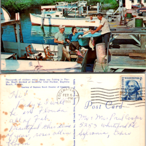 HELLO FROM INLET HARBOR, FLA. Daytona Beach Florida 94041-B 1968 Vintage Postcard - Image 1