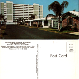 Horizons West Villas Apartments Siesta Key Sarasota Florida Postcard Vintage - Image 1