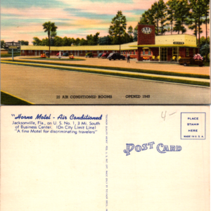 Horne Motel Jacksonville Florida Postcard 79654 Vintage - Image 1