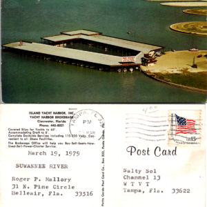 Island Yacht Harbor Clearwater Florida Postcard 1979 Multicolor - Image 1