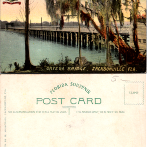 Jacksonville FLA Ortega Bridge Florida Souvenir Postcard - Image 1