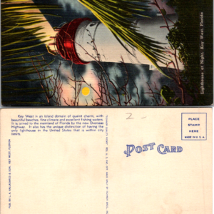 Key West Florida Lighthouse at Night Postcard - Image 1