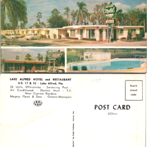 Lake Alfred Motel Postcard Lake Alfred Florida Motel Restaurant Pool - Image 1