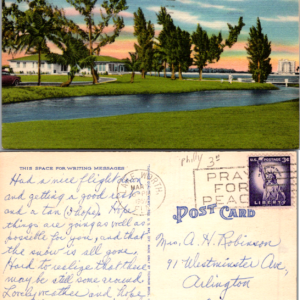 Lake Worth Golf Course Club House Postcard Florida 1951 Multicolor - Image 1