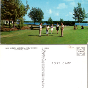 Lake Worth Municipal Golf Course Postcard Multicolor Vintage Florida - Image 1
