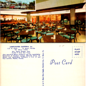 Lamplighter Cafeteria Ft Myers Florida Postcard Dexter Press 98643-B - Image 1