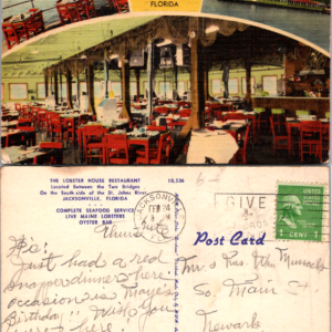 Lobster House Postcard Jacksonville Florida Vintage Restaurant Interior - Image 1