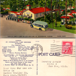 Lowe's Camp St. Petersburg Florida Vintage Multicolor Postcard - Image 1
