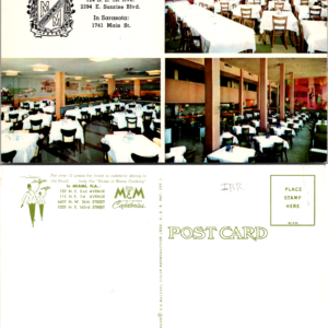M & M Cafeterias Florida Vintage Postcard Cafeteria Interior Views - Image 1