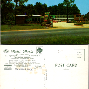 Motel Maria Pensacola Florida U.S. Highway 90 Vintage Postcard Swimming Pool - Image 1