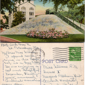 Mound Park Hospital Indian Shell Mound St. Petersburg Florida Postcard 1949 - Image 1